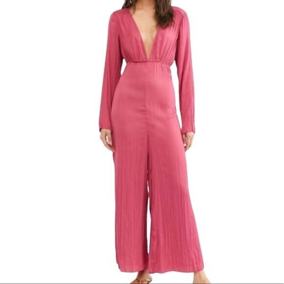 Free People Larina Jumpsuit, Pink Size 0 NWT - Picture 2 of 11